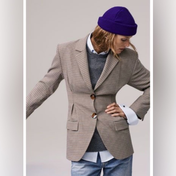 ZARA checked blazer with darts-XS 8121/719 - Picture 2 of 5